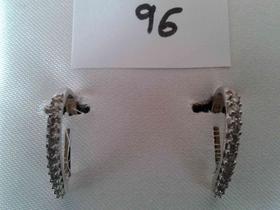 PENDIENTES ORO BLANCO CON BANDA DE BRILLANTES MEDIA CRIOLLA 0.25CTS. FOTO 96                                                                                                                                                                                                                                                                                                                      en Valladolid