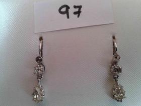 PENDIENTES DE BRILLANTES Y PERILLA CON CIERRE ANTIGUO (GANCHO A               PRESIÓN)0.70CTS. FOTO 97                                                                                                                                                                                                                                                                                            en Valladolid