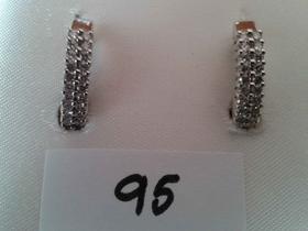 PENDIENTES DOS BANDAS DE BRILLANTES MEDIA CRIOLLA 0.45CTS. FOTO 95                                                                                                                                                                                                                                                                                                                                en Valladolid