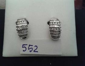 PENDIENTES ORO BLANCO MEDIA CRIOLLA DE BRILLANTES Y BAGUETTES, 1,10 CTS. Nº   FOTO 552                                                                                                                                                                                                                                                                                                            en Valladolid