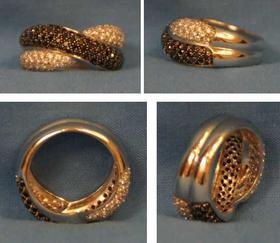 ANILLO DE ORO BLANCO CON BRILLANTES BLANCOS Y NEGROS                                                                                                                                                                                                                                                                                                                                              en Madrid