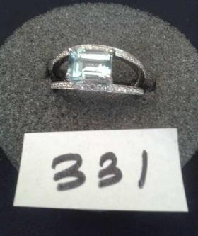 DOBLE ANILLO CON BRILLANTES 0,27CTS. Y AGUAMARINA 1,54CTS. Y 2,6GRS. PESO     APROX. NºFOTO 331                                                                                                                                                                                                                                                                                                   en Valladolid