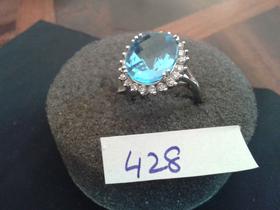 ANILLO AGUA MARINA OVAL 6.23CTS Y ORLA DE BRILLANTES 0.56CTS. FOTO 428                                                                                                                                                                                                                                                                                                                            en Valladolid